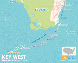 Key West Florida Map, Best Beaches, USA - LiveBeaches.com