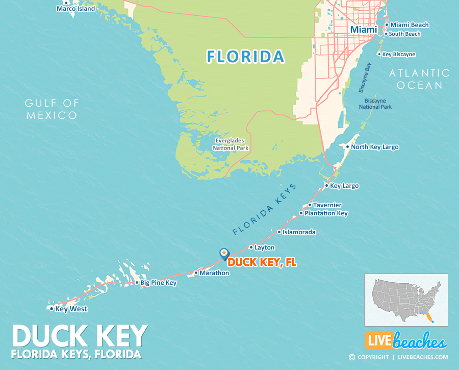 Duck Key Florida Map, Best Beaches, USA - LiveBeaches.com
