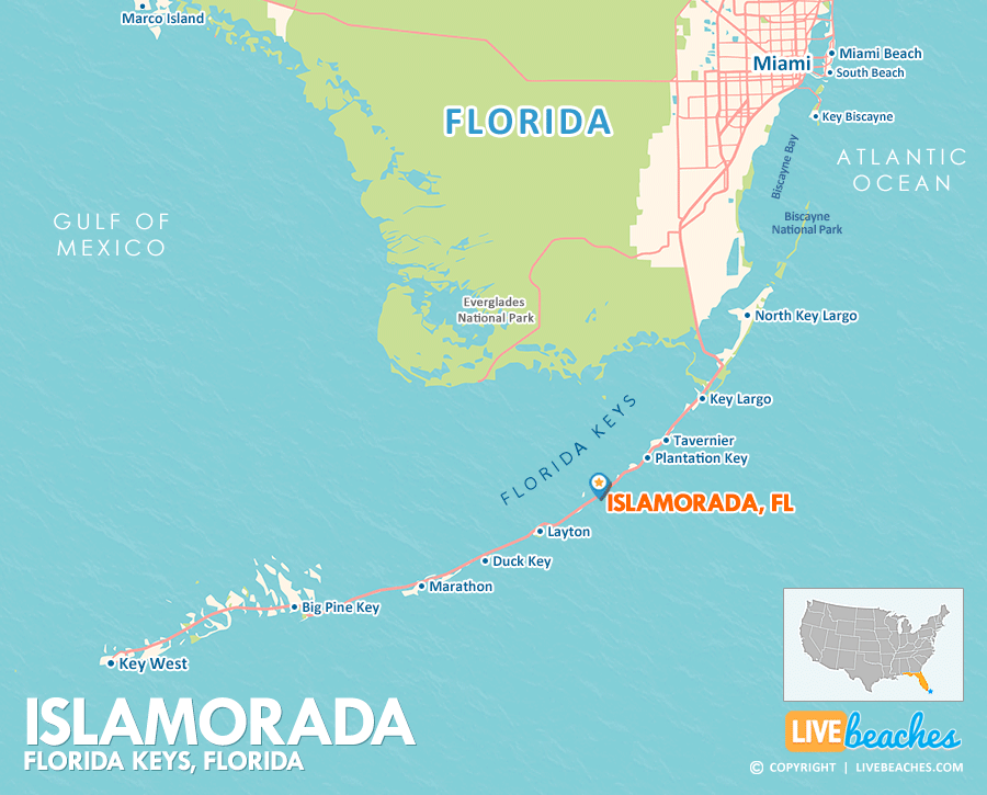 Islamorada Florida Map, Best Beaches, USA - LiveBeaches.com