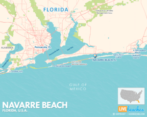 Navarre Beach Florida Map, Best Beaches, USA - LiveBeaches.com