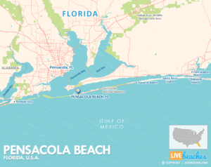 Pensacola Beach, Florida Map, Best Beaches, USA - LiveBeaches.com