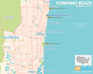 Pompano Beach Florida Map, Best Beaches, USA - LiveBeaches.com