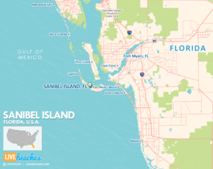 Sanibel Island Florida Map, Best Beaches, USA - LiveBeaches.com