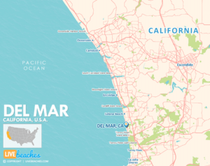 Del Mar, California Map, Best Beaches, USA - LiveBeaches.com