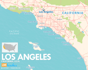 Los Angeles, California Map, Best Beaches, USA - LiveBeaches.com