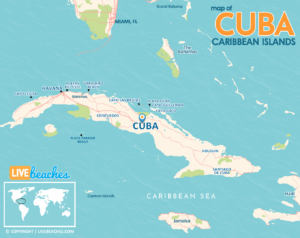 Cuba Map, Caribbean Islands - Live Beaches