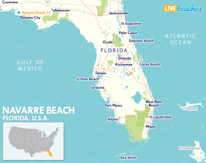 Map of Navarre Beach, Florida
