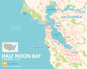 Half Moon Bay, California Map, Best Beaches, USA - LiveBeaches.com
