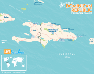 Map of Dominican Republic, Popular Beaches, Caribbean Islands | Printable - LiveBeaches.com