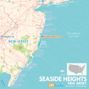Map of Seaside Heights, NJ, Jersey Shore | Large Printable - LiveBeaches.com