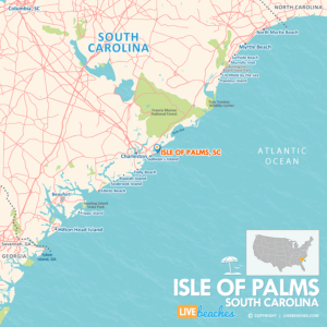 Map of Isle of Palms, SC, Nearby Beaches | Large Printable - LiveBeaches.com