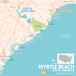Map of Myrtle Beach, SC, Nearby Beaches | Large Printable - LiveBeaches.com
