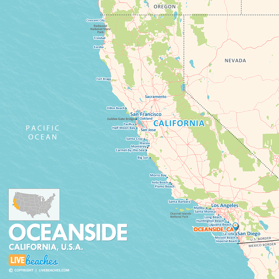 Map of Oceanside Beach, CA, Find Best Beaches in California, U.S. - LiveBeaches.com