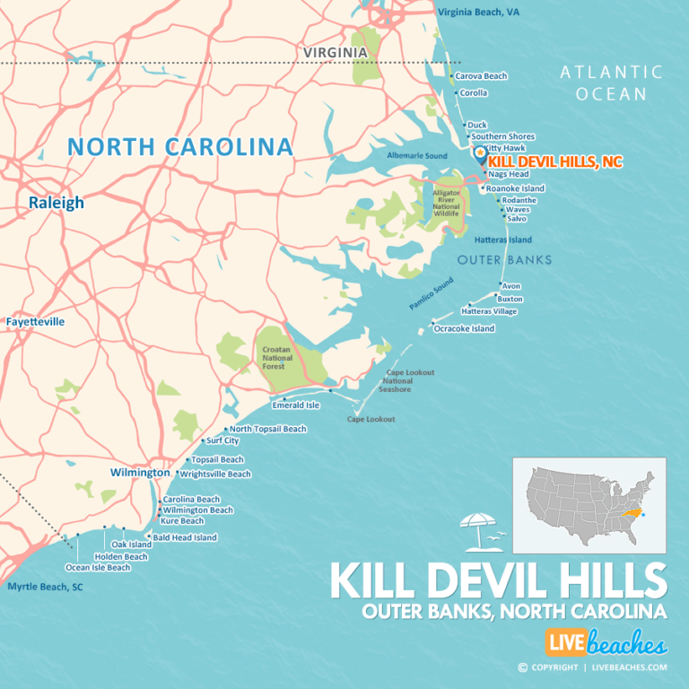 Map of Kill Devil Hills, NC