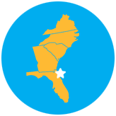 jacksonville beach fl southeast u.s. map icon