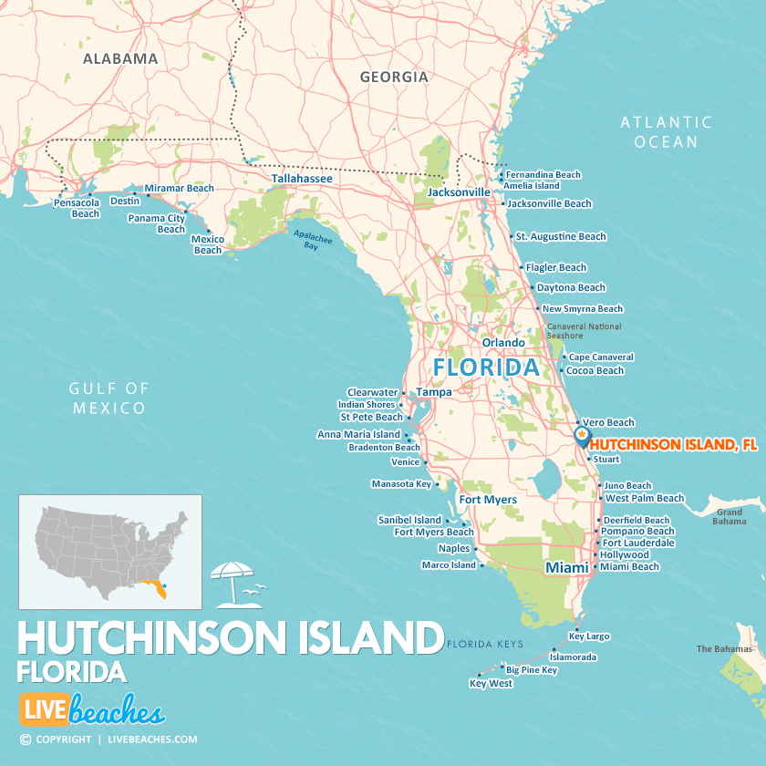 Map of Hutchinson Island, Florida
