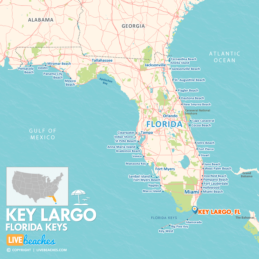Map of Key Largo, Florida