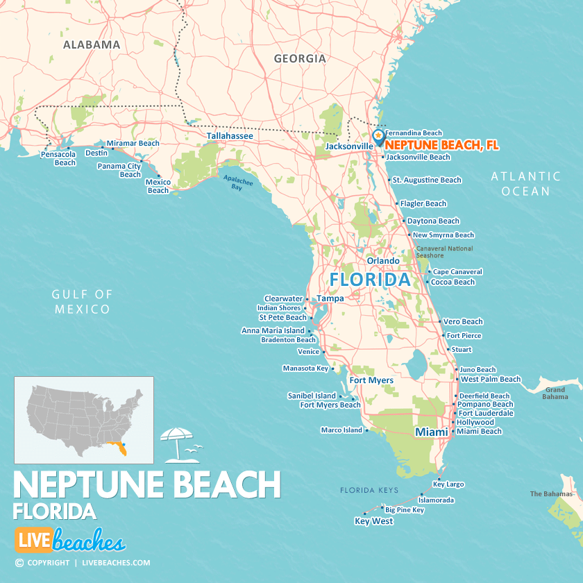 Map of Neptune Beach, Florida