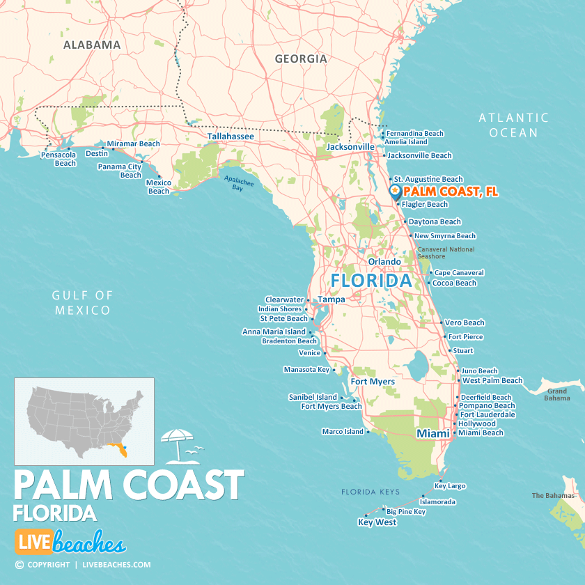 Map of Palm Coast, Florida