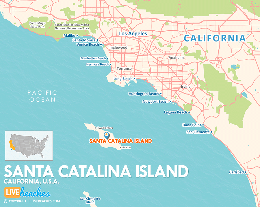 Map of Santa Catalina Island, California